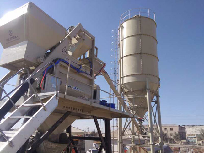 Application of JS1500 Compulsory Concrete Mixer in HZS75 Concrete Mixing Station in Uzbekistan