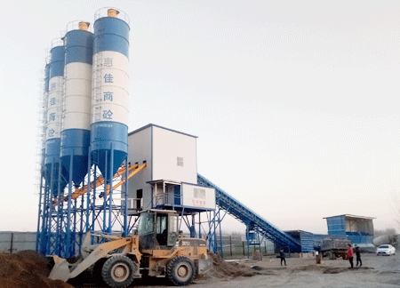  Set up a new set of 120 concrete mixing plant production li