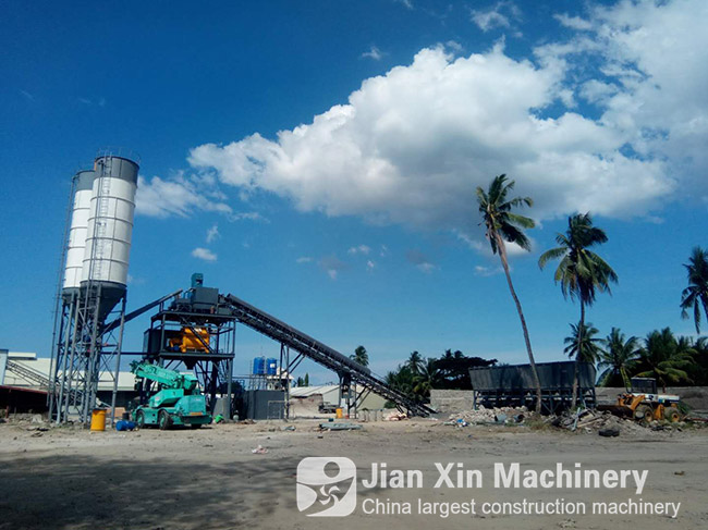 HZS120 concrete mixing plant, produced by zhengzhou jianxin machinery and working in the Philippines