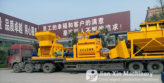 HZS75 concrete mixing plant delivery