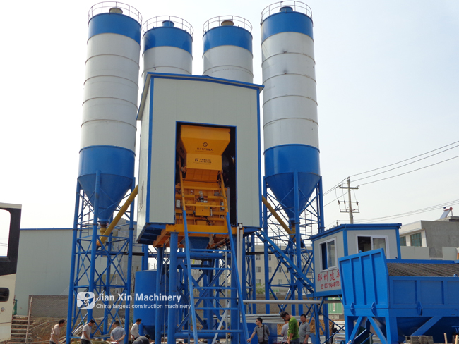 hzs120 concrete mixing station